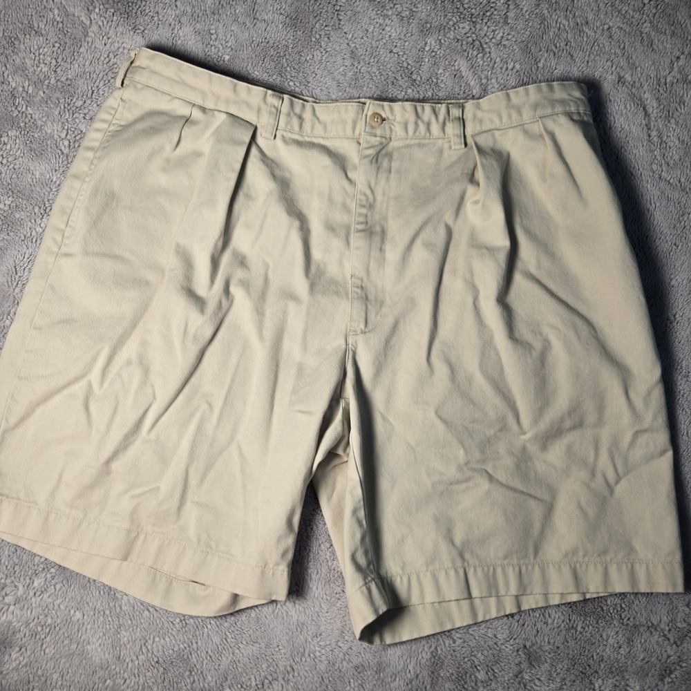 Polo Ralph Lauren Shorts Pleated Chino Tan Beige Cotton (tag 42)‎ Measures 40